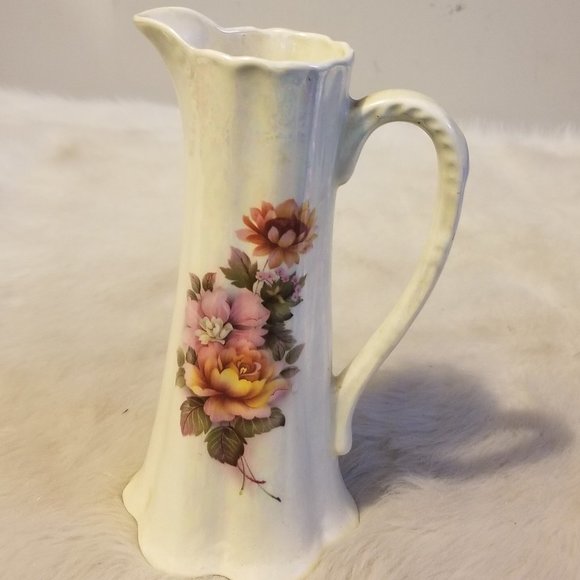 Other - Vintage Handmade Ceramic Floral Pitcher Vase